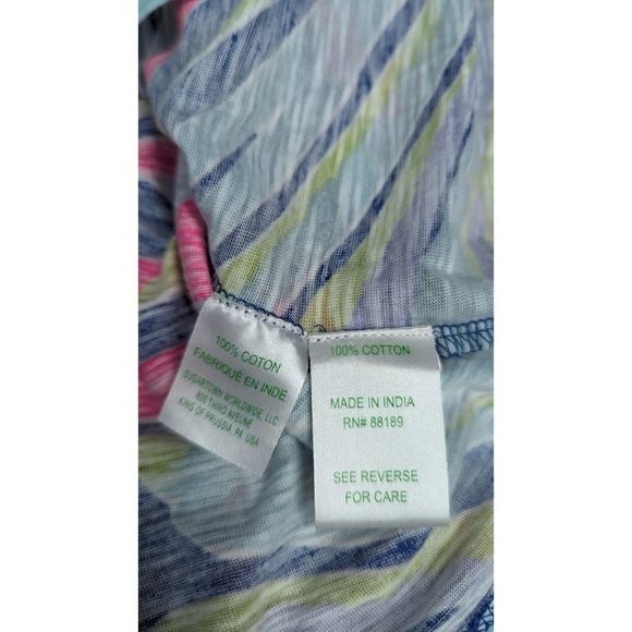 LILLY PULITZER Small Top Enna Off Shoulder Indigo‎ Stripes Boho Resort - Picture 6 of 9